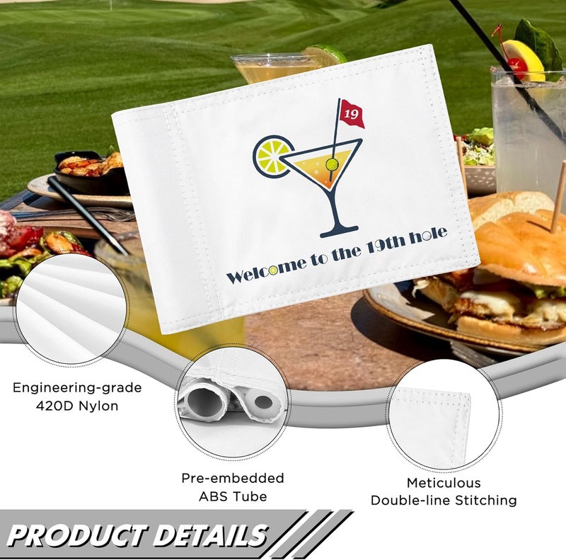 KINGTOP 19th Hole Golf Flag for Backyard Practice Putting Green, PGA Junior Standards, Double Sides 420D Nylon with Tube Insert, 6x8 Inch - Image 2